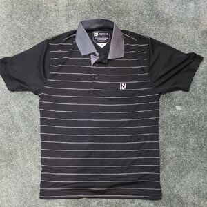 Men's Black Striped Polo Shirt